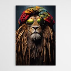 Leinwandbild Rasta-Löwe