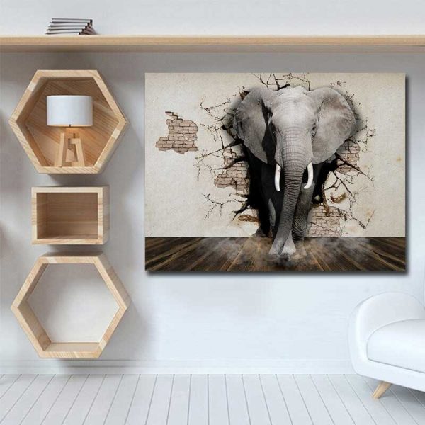 Leinwandbild 3D-Elefant