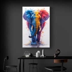 Leinwandbild Bunter Elefant