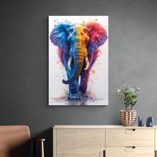 Leinwandbild Bunter Elefant