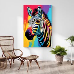 Leinwandbild Buntes Zebra