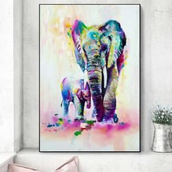 Leinwandbild Aquarell-Elefant