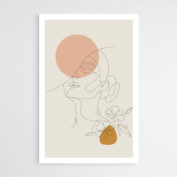 Leinwandbild Frau mit Blume