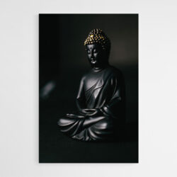 Leinwandbild Schwarz-Goldener Buddha