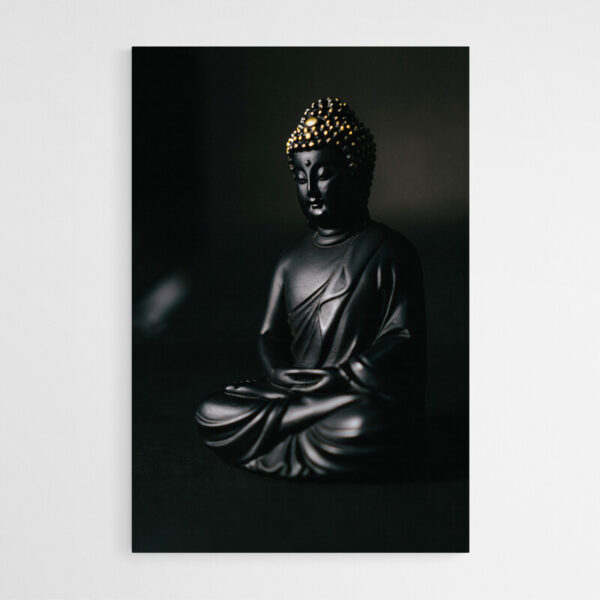 Leinwandbild Schwarz-Goldener Buddha